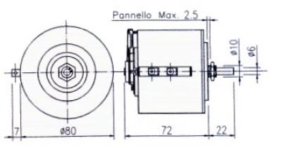 Disegno tecnico - Variatore monofase da retroquadro - 150 VA
