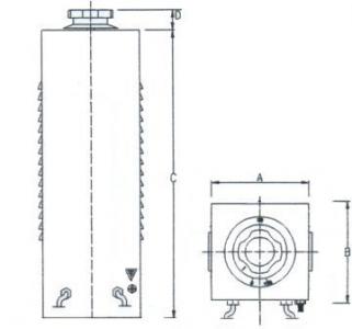Disegno tecnico - Variatore trifase da tavolo o retroquadro protetti - 6600-9900-13400-21000 VA Disegno tecnico - Variatore trifase da tavolo o retroquadro protetti - 6600-9900-13400-21000 VA