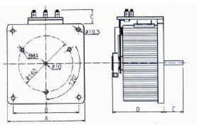 Technical Drawings - Single-phase for unprotected back-of-board - 2200-3300-4100-5100-7000-8000 VA